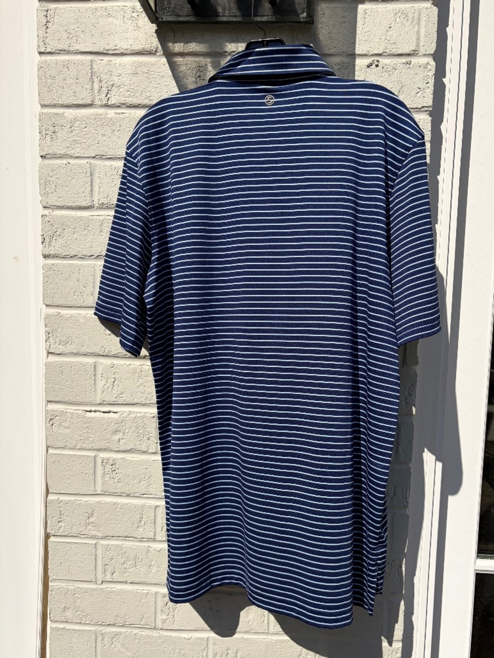 Stitch polo short sleeve shirt Bleeker Stripe M/L Navy Blue - Picture 3 of 13